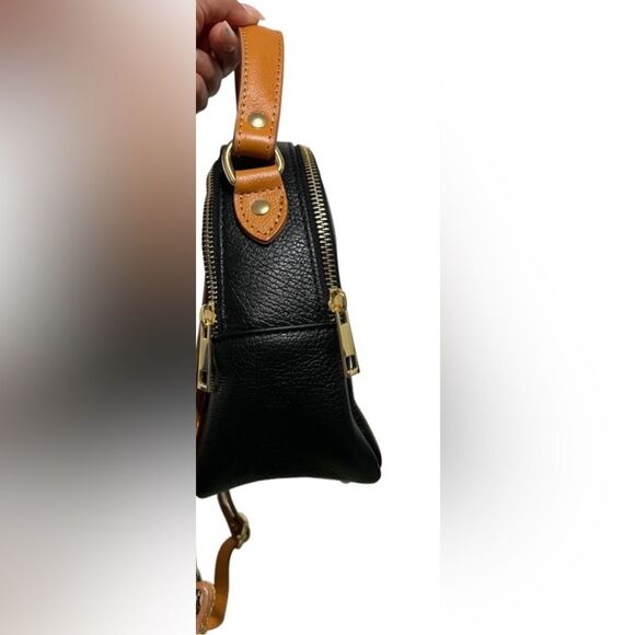 Divina Firenze black Pebbled Leather Convertible Top Handle Backpack Crossbody main image 7
